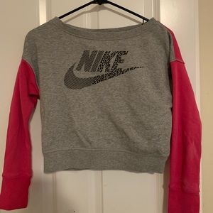 Nike pink and black girls size 10 sweatshirt